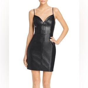 GUESS ADIA FAUX-LEATHER BODYCON CORSET DRESS NWT